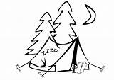 Tent Coloring Sleeping Large sketch template