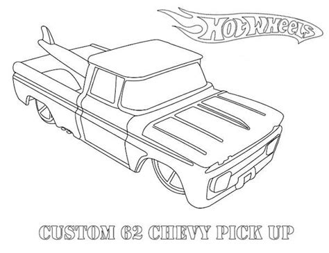hot wheels custom  chevy pick  coloring page netart