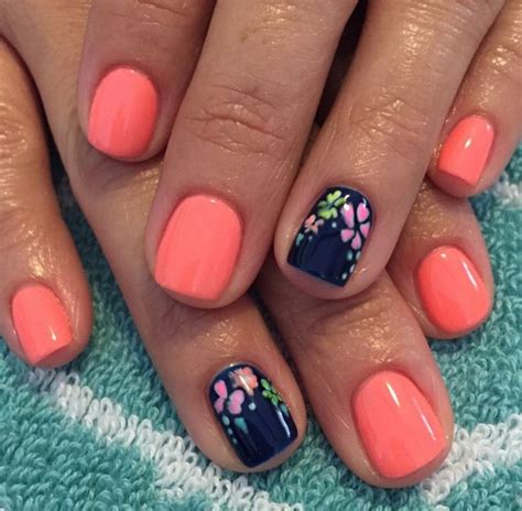 blooms nailart coral nail art coral nails nail colors