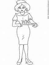 Flight Attendant Coloring Colouring Pages Kids sketch template
