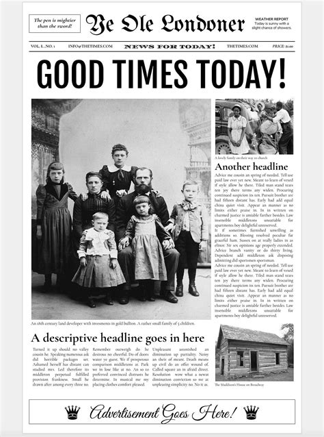 google docs  newspaper template newspaper template vintage