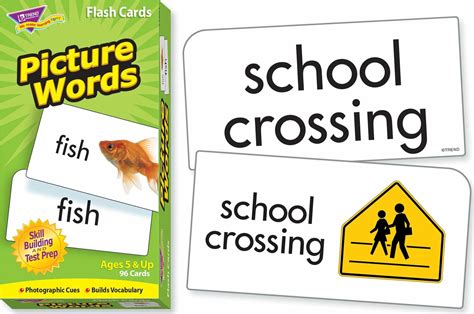 picture words skill drill flash cards  trend enterprises school