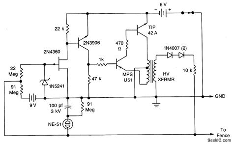 solidstateelectricfencecharger powersupplycircuit circuit diagram seekiccom