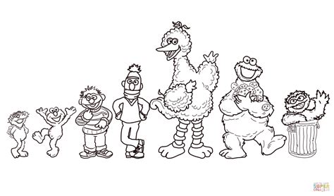 gambar sesame street characters coloring page  printable pages