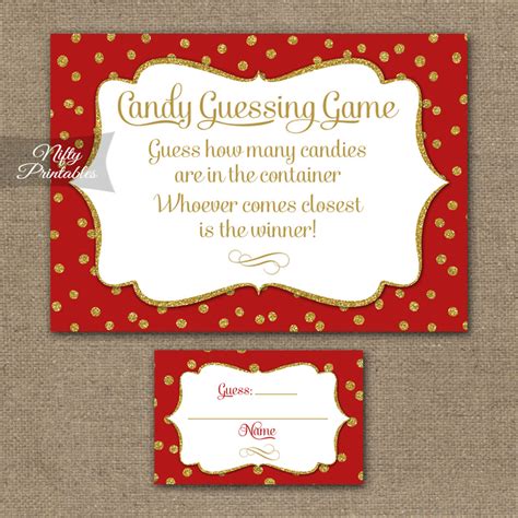 candy guessing game christmas printable baby shower games mail