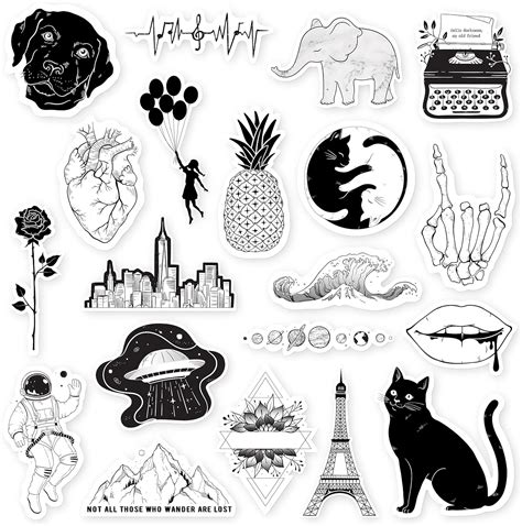 aesthetic printable cute stickers black  white annialexandra