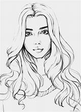 Coloring Pages People Realistic Girl Drawings Beautiful sketch template