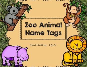 editable zoo animal  tags  fourth  fun tpt