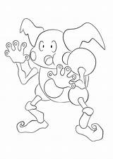 Pokemon Mime Mr Coloring Pages Type Generation Psychic Kids sketch template