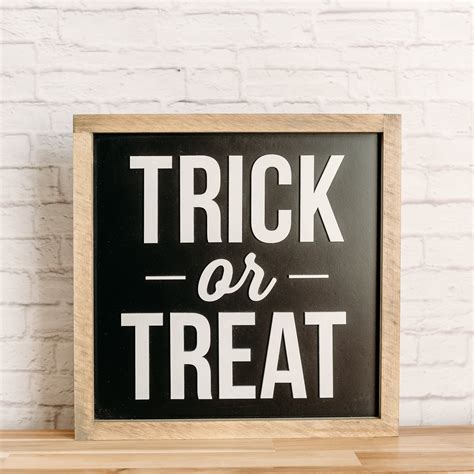 trick  treat halloween sign   wood sign  handmade