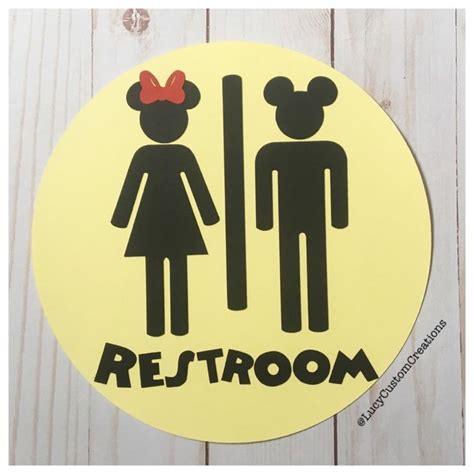 Minnie Mouse Mickey Mouse Clubhouse Bathroom Restroom Sign