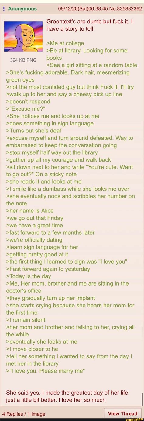 Anonymous No 835882362 Greentext S Are Dumb But Fuck It