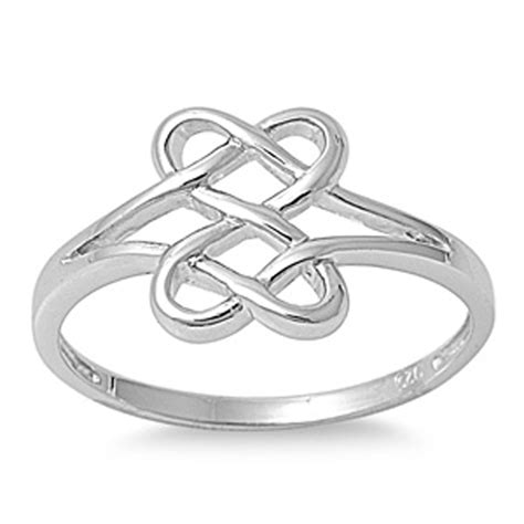 Sac Silver Sterling Silver Womens Infinity Hearts Love