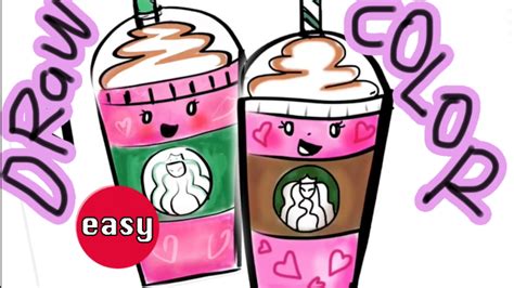 how to draw a cute starbucks frappuccino valentine s day