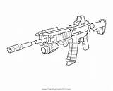 M4 Assault Carbine Tactical Nato Coloringpages101 sketch template