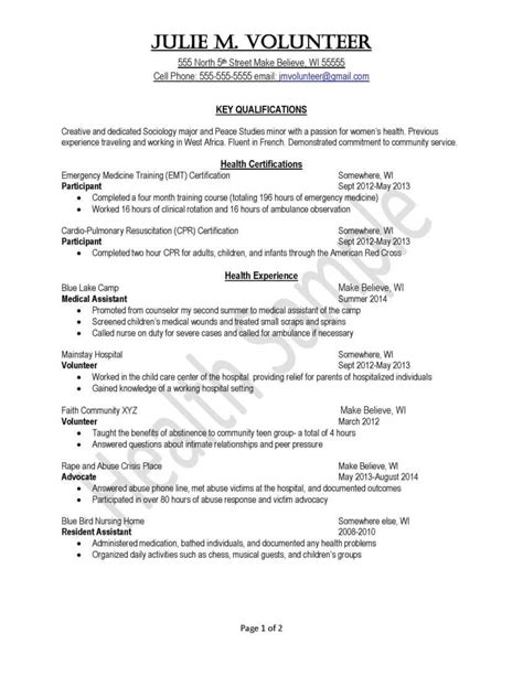 resume sample volunteer resume template  sample student