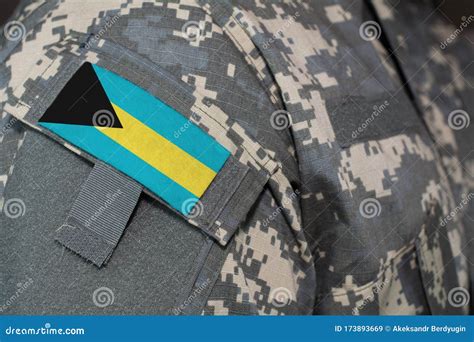 bahamas army uniform patch flag  soldiers arm military concept stock