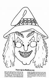 Mask Halloween Scream Face Witch Pages Template Coloring Paper Jack Painting Dolls sketch template