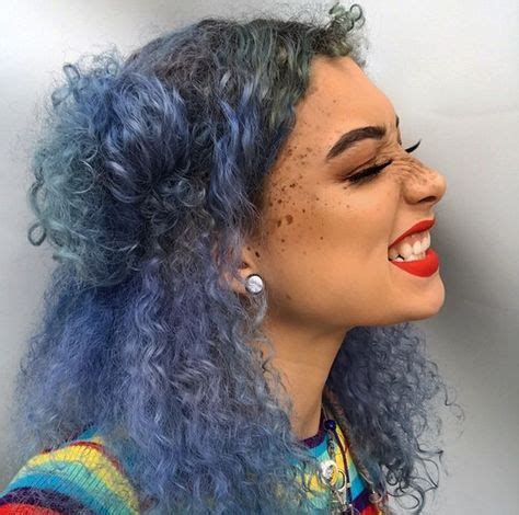 colored curly hair curly hair styles light blue hair