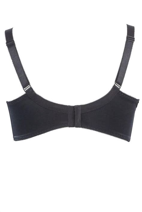 black non wired cotton bra with lace trim best seller