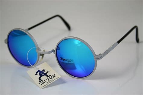 Hi Tek Unisex Vintage Round Metal Frame Sunglasses Gem