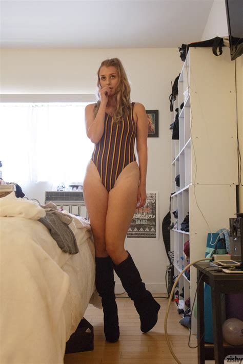 Striped Onesie Blonde Shows Her Thick Booty Xxx Dessert Picture 1