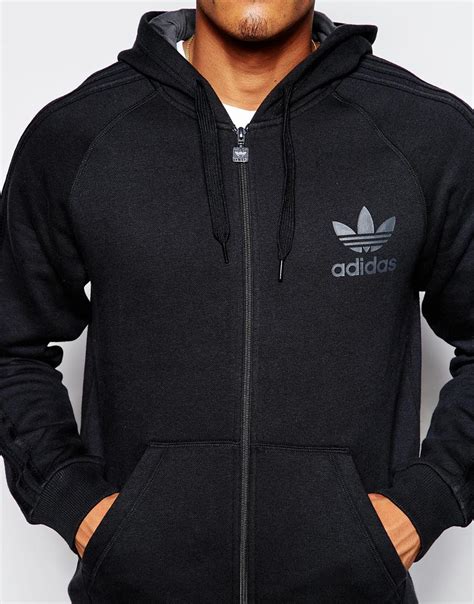 adidas originals trefoil hoodie ab  black  men lyst
