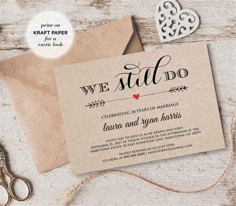 vow renewal invitation template    instant  wedding