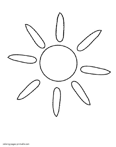 simple sun  rays kindergarten coloring coloring pages printablecom