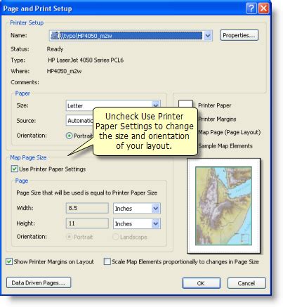 arcgis desktop changing  portrait  landscape layout