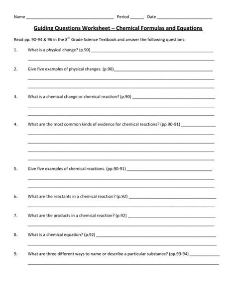 chemical reactions  equations worksheet mcgraw hill tessshebaylo