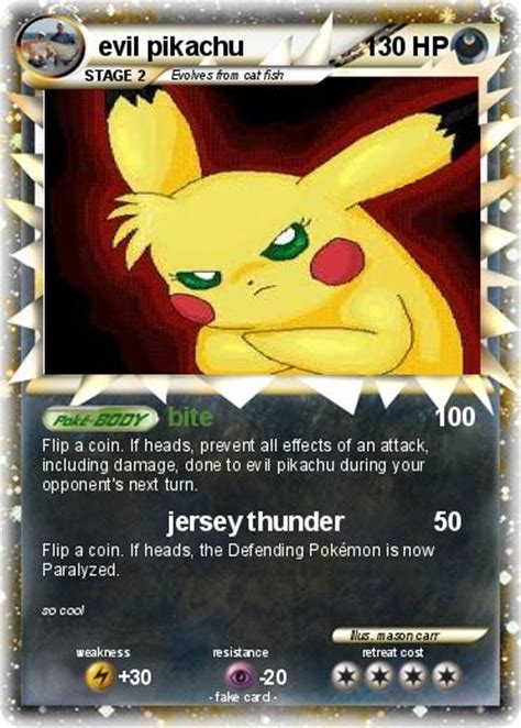 pokemon evil pikachu   bite  pokemon card