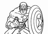Captain America Coloring Pages Printable Cartoon Color Avenger First Print Avengers sketch template