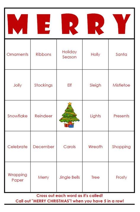 christmas bingo words  shit