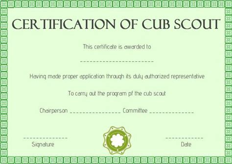 pin  scout certificate templates