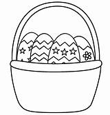 Easter Basket Coloring Egg Eggs Pages Preschool Printable Empty Clip Bunny Template Clipart Color Baskets Simple Drawing Sheet Kids Story sketch template