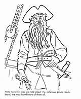 Pirate Pirates Blackbeard Piratas Caribbean Bajak Laut Mewarna Buku Selamat Mengajar sketch template