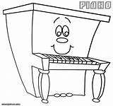 Piano Coloring Pages Cartoon Happy Drawing Print Template Gif Designlooter Getdrawings Comments sketch template