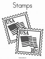 Coloring Office Post Pages Stamps Usa Stamp Postal Print Clipart Printable Color Kids Flags Noodle Template Christmas Service Twistynoodle Built sketch template