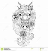 Mandala Coloring Horse Pages Printable Template sketch template
