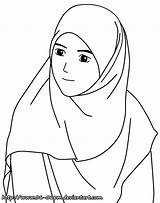 Muslim Drawing Hijab Girl Women Friends Getdrawings Front License sketch template