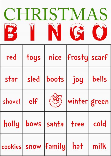 printable christmas bingo game     printablee