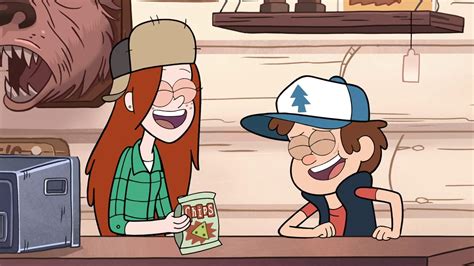 Image Gravity Falls S1e17 Wendy And Dipper Laugh At