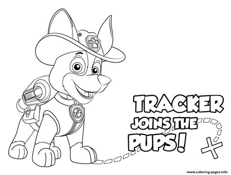 paw patrol tracker pups coloring page printable