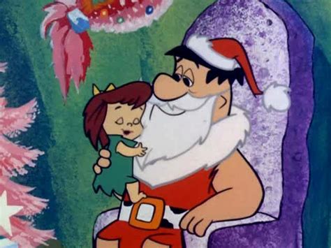 Fred Playing Santa Flintstones Christmas Cartoon Characters
