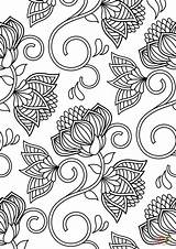 Coloring Pattern Lotus Pages Printable Template Adults Categories sketch template