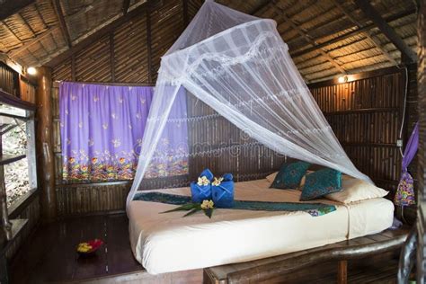 bungalow  traditional thai wooden house thailand stock photo image  bedroom