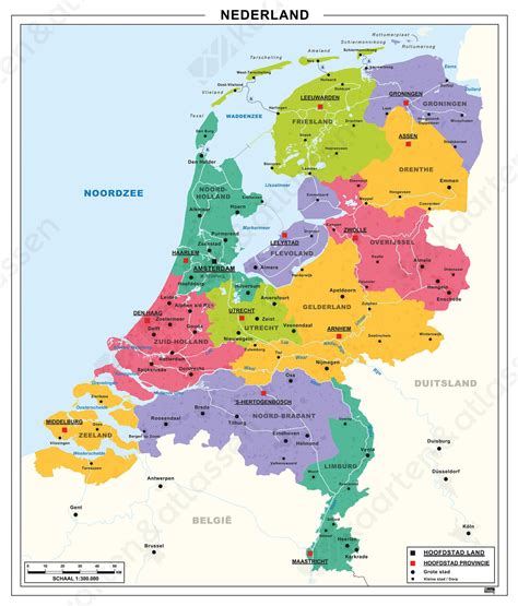zeer duidelijk en helder vormgegeven kaart van nederland ideaal voor gebruik op scholen alle