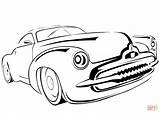 Car Coloring Old Classic Line Template sketch template