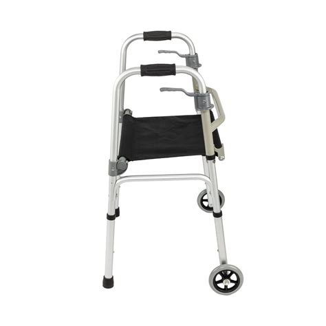 front wheeled walker folding deluxe  seat   wheels adjustable height ebay